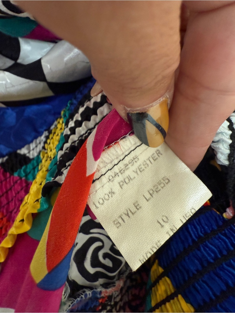 Magna Multicolor Abstract Print Button-Front Blouse - Picture 7 of 11